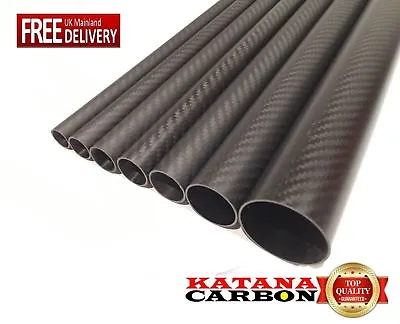 Matt 1 X 3k Carbon Fiber Tube OD 10mm X ID 8mm X 1000mm (1 M) (Roll Wrapped) • £13