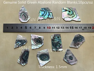 10pcs 1oz Genuine Solid Green Abalone Inlay Random Blanks Material1.5mm Thick • $27.49