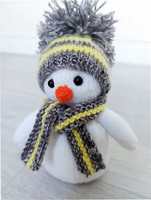 KNITTING PATTERN Snowman Christmas Novelty Toy Chocolate Orange Cover Decoration • £2.19