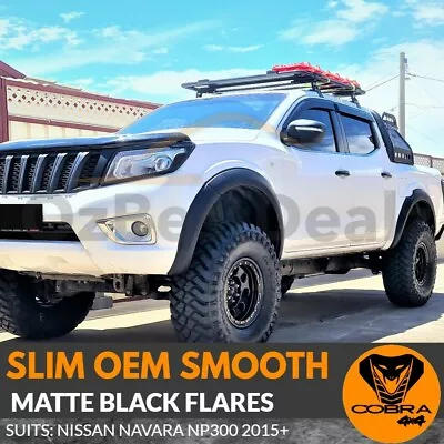 Matte Black Slim OEM Fender Flares Suits Nissan Navara NP300 D23 2015 - Onwards • $349