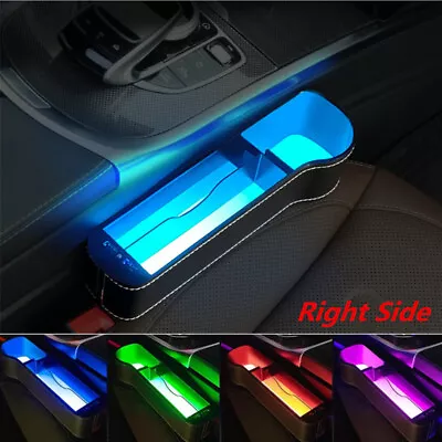 Right Car Seat Storage Box Organizer USB Charger Cup Phone Holder With Led Light • $26