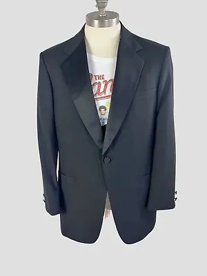 Brooks Brothers USA Black Wool Satin Collar Vintage Tuxedo Dinner Jacket • $115