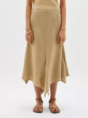 Bassike Bandless Linen Draped Skirt BNWT Size 00 • $120