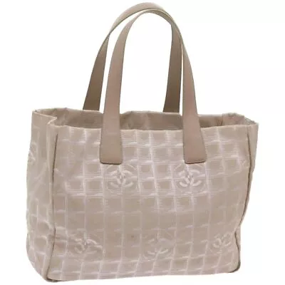 CHANEL New Travel Line Tote Bag Nylon Beige CC Auth Ep3506 • $349.42