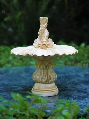 Miniature Dollhouse FAIRY GARDEN ~ Tan Fish Fountain Bird Bath ~ Buy 3 Save $6 • $13.85