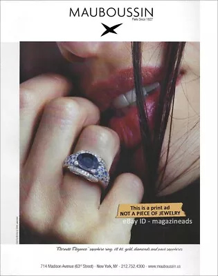 $3.00 PRINT AD - MAUBOUSSIN Fine Jewelry 2013 Eternite Elegance Sapphire 1-Page • $3