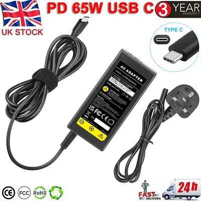 65W USB C PD Adapter Charger For Acer Chromebook Spin 15 14 R13 315 311 314 713 • £14.49