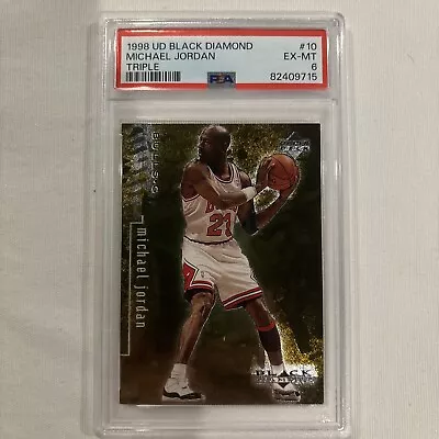 1998 UD Black Diamond Michael Jordan Triple #10 PSA 6 EX-MT 0045/1500 • $23