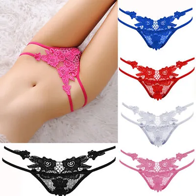 Women's Sexy Lingerie Lace G-string Panties Underwear Briefs Knicker Thongs US • $3.73