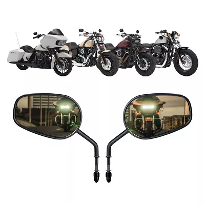 8mm Rear View Mirrors Fit For Harley Sportster XL1200L XL883 Softail Slim Matte • $26.99