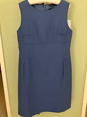 Max Mara Wool Dress Mineral Blue IT46/US 10-12 NWT $575 • $66