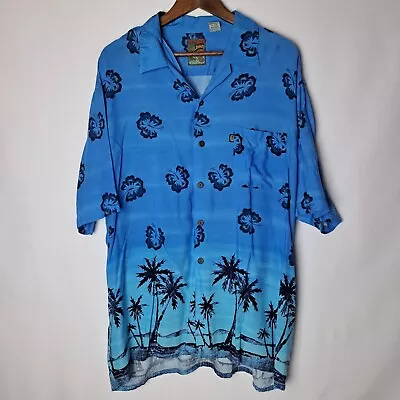 Vtg Pineapple Connection Hawaiian Shirt Mens XL Rayon Button Up Short Sleeve • $17.99
