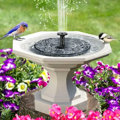 Bird Bath Fountain Solar Powered Water Pump Floating Outdoor Pond Garden Pool • $19.77
