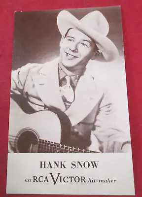 Vintage 1940s RCA VICTOR RECORDS Music Postcard HANK SNOW  Country-Western HITS • $9.99