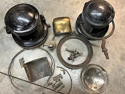 1914? Ford Model T Brass Headlights E&J Model With Assorted Parts • $575