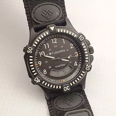 Columbia Cl-1274 Ana-digi Quartz Men's Watch Wr 50m Black Tone New Battery  • $49