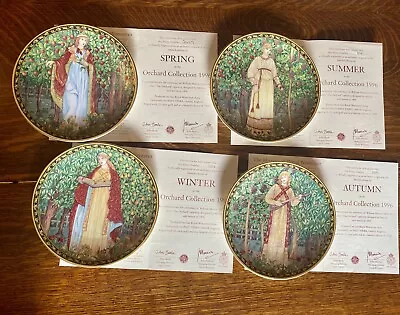 £95 • Buy Set Of 4 Royal Worcester 1996 William Morris Orchard Collection Plates 4Seasons