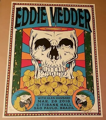 $181.35 • Buy Eddie Vedder AP Poster Sao Paulo 2018 Signed/Numbered By Ian Williams