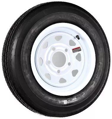 Trailer Tire On Rim 5238 530-12 5.30-12 White Spoke Wheel 5 Bolt C Bias • $77.97