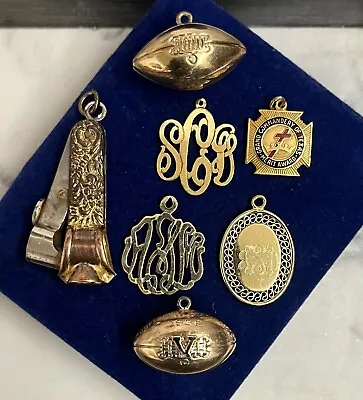 Elegant Gold Filled Watch Fob Ornate Lot Gf Vtg Edwardian Victorian Charms • $75