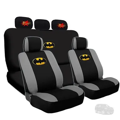 For Jeep Batman Seat Covers & Comic POW Headrest Car Truck Seat Covers Set • $51.56