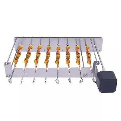 Automatic Rotating BBQ Shelf Barbecue Rotisserie Grill Rack  10 Skewer Steel  • $57