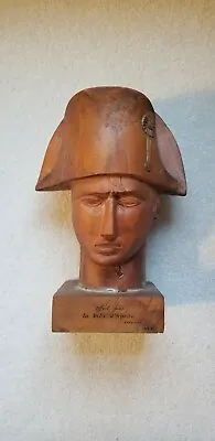 Hand Carved Wood Bust Of Napoleon 10” Tall • £771.05