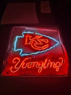 Kansas City Chiefs Yuengling Beer 20 X16  Neon Lamp Light Sign Bar Pub Open Gift • $130.79