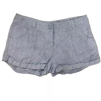 Island Company Whitsunday Cuffed Shorts 100% Linen Size M • $11.95