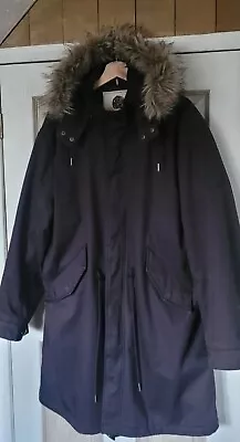 Mens Pretty Green Parka 'Fur' Hood. Large. Rare Liam Gallagher Oasis. Excellent • £50