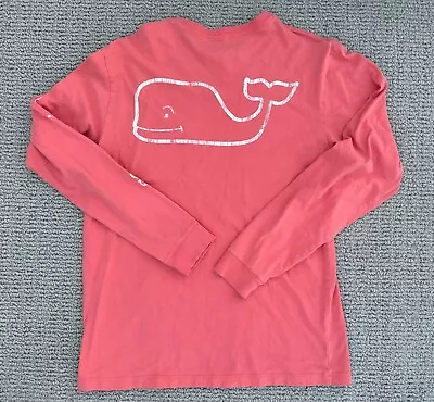 Vineyard Vines Mens Small Coral Long Sleeve Pocket Tee-Shirt Whale • $10.80