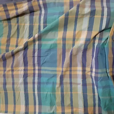 Madras Style Blue Plaid Twin Cotton Duvet Blue Reverse • $19.60