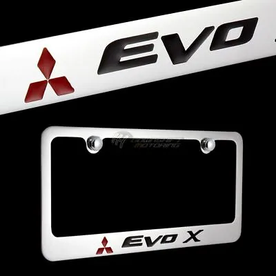 Mitsubishi LANCER Evolution EVO X Chrome Plated Brass License Plate Frame EVO X • $29.95