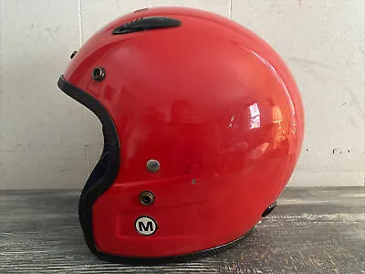 Vega Open Face Motorcycle Helmet Red Gloss Size M • $25