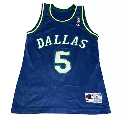 Vintage Jason Kidd Dallas Mavericks Jersey 40 90s Champion NBA • $30