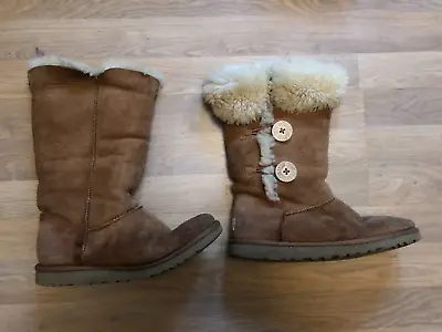 UGG Australia Ladies Bailey Button Triplet II Classic Boot (Brown) UK Size 5.5 • £26.99