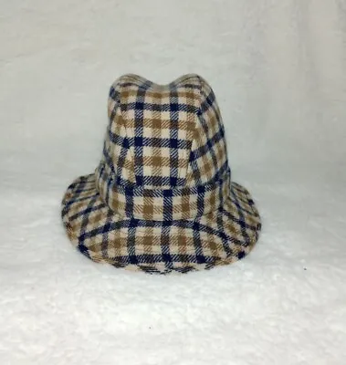 Vintage Aquascutum House Check Trilby Hat Size Small 53 Cm • £29.99