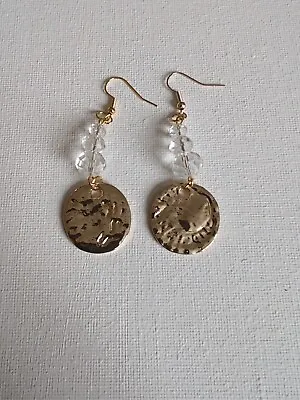 Coin Earrings With Glass Beads Gems • £0.99