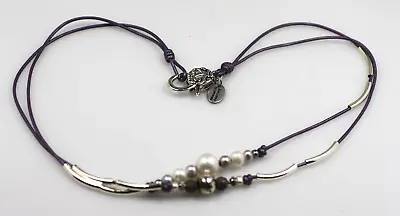 Lizzy James Maui Glass Purple Freshwater Pearl Double Chord Necklace 20  • $19.50