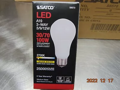 3/9/12W Non-Dimmable 3-Way A19 LED 27K Warm White Frosted Medium E26 Base Bulb • $9