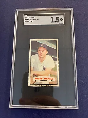 1966 Bazooka Mickey Mantle Yankees #7 Hand Cut Portrait SGC 1.5 - Rare Card! • $599.99