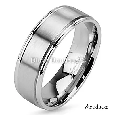 Men's Stainless Steel 316L Satin Brushed Comfort Fit Wedding Band Size 9-14 • $8.99