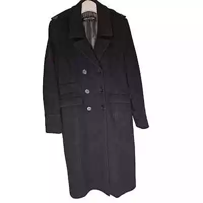 Marc New York By Andrew Marc Black Wool Cashmere Double Breasted Coat. Size 12 • $75