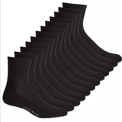 Club Room Men's 12 Pack Solid Ankle Socks Black One Size  • $15.95