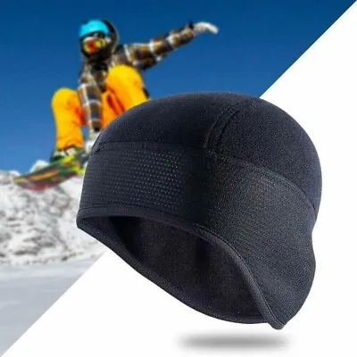 Winter Skull Cap Thermal Helmet Liner Cycling Running Beanie Hat With Ear Covers • $8.99