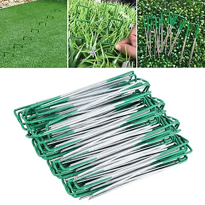 Artificial Fake Grass Staples Turf Lawn U Pins Metal Galvanised Pegs Weed 150mm • £7.75