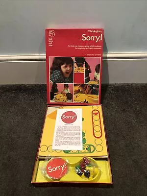 Rare Vintage 1977 Sorry! Board Game By Waddingtons. Complete Christmas VGC • £15