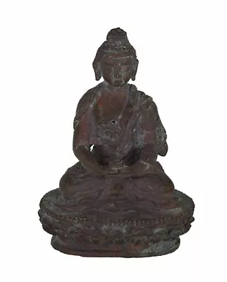 Statue Buddhist - Buddha Amitabha - Antique - Copper - 2 3/16in Nepal -9033 • $30.97