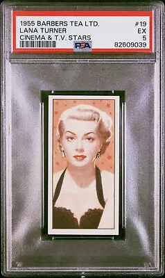 1955 Barber's Tea LTD. Cinema And T.V. Stars #19 Lana Turner PSA 5 Excellent • $3.25