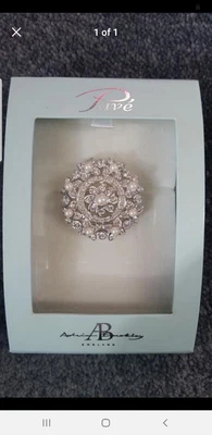 £4.99 • Buy Beautiful Adrian Buckley Pave Collection Pearl Diamanté  Brooch Boxed Gift 